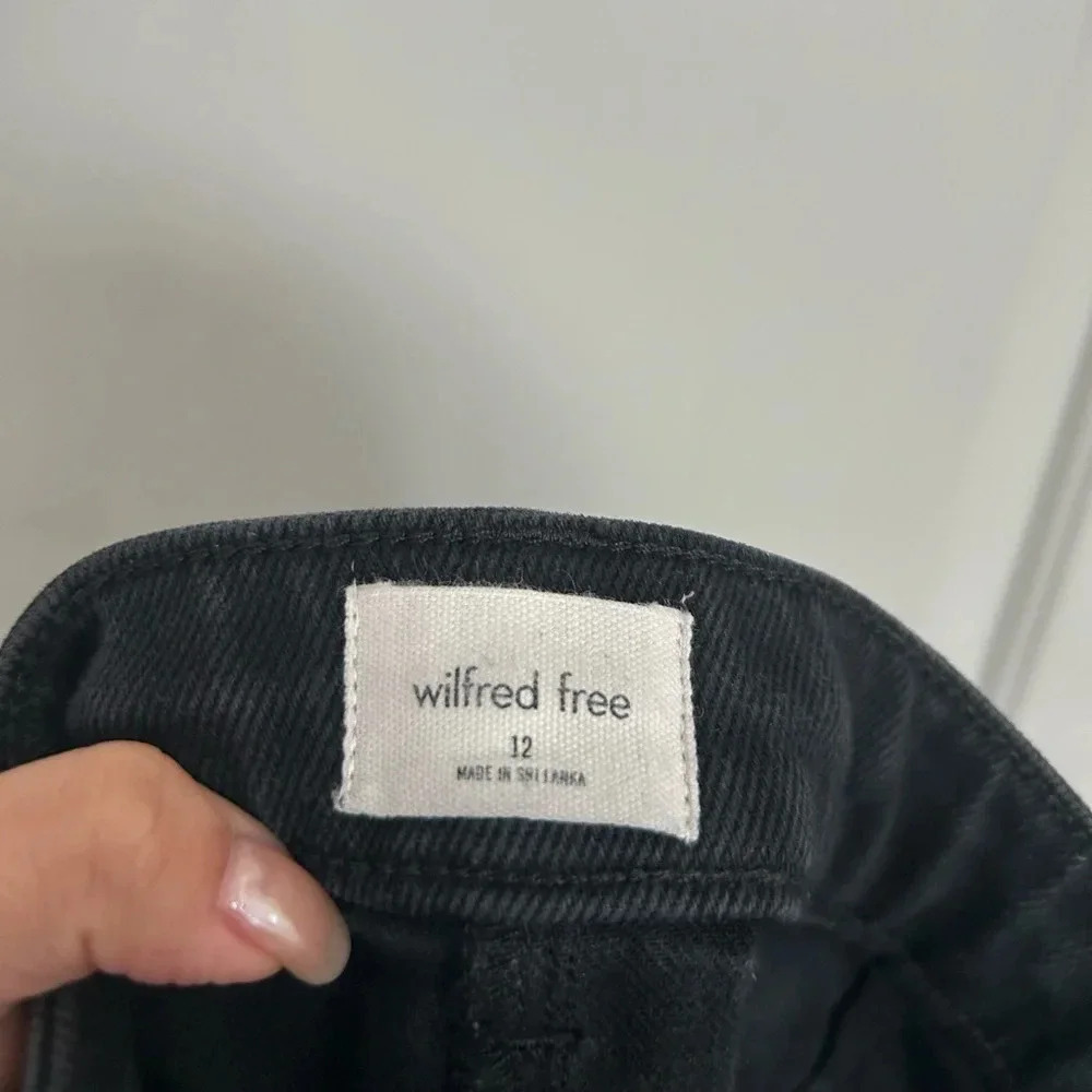 Aritzia Wilfred Free Black Modern Y2K Cargo Twill High Rise size 12 - Picture 11 of 13